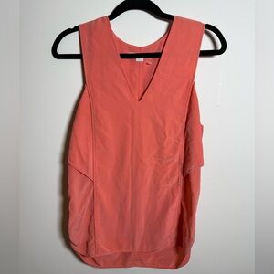 ALEXANDER WANG | 100% Silk Sleeveless Coral Tank Top